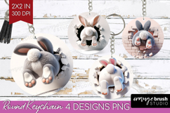 Easter Bunny Keychain PNG - Bunny Butt Keychain Sublimation Product Image 1