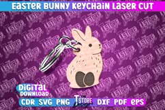 Easter Keychain SVG|Easter Bunny Keychain Laser|Happy Easter Product Image 2