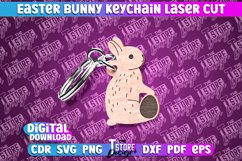 Easter Keychain SVG|Easter Bunny Keychain Laser|Happy Easter Product Image 3
