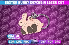 Easter Keychain SVG|Easter Bunny Keychain Laser|Happy Easter Product Image 4