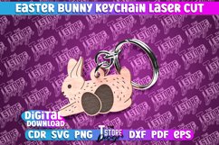 Easter Keychain SVG|Easter Bunny Keychain Laser|Happy Easter Product Image 5