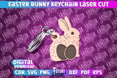 Easter Keychain SVG|Easter Bunny Keychain Laser|Happy Easter Product Image 7