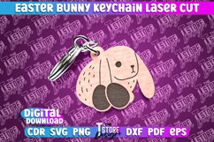 Easter Keychain SVG|Easter Bunny Keychain Laser|Happy Easter Product Image 8