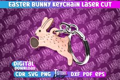 Easter Keychain | Easter Bunny Keychain Laser | Happy Easter Product Image 1