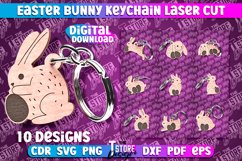 Easter Keychain SVG|Easter Bunny Keychain Laser|Happy Easter Product Image 1
