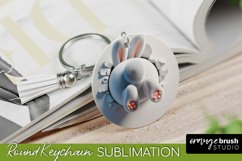 Easter Bunny Keychain Sublimation Design - 3D Hole in Wall