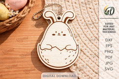 Easter Bunny Keychains Bundle Laser Cut. Easter Keyring SVG Product Image 4