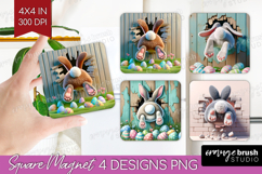 Easter Bunny Magnet Sublimation - Bunny Butt Square Magnet Product Image 1