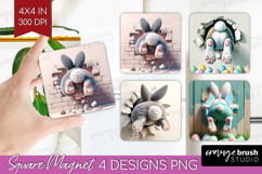 Easter Bunny Magnet Sublimation - Bunny Butt Square Magnet Product Image 1