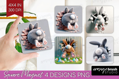 Easter Bunny Magnet Sublimation - Bunny Butt Square Magnet Product Image 1