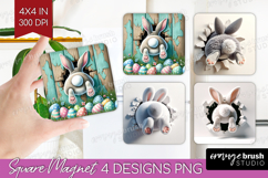 Easter Bunny Magnet Sublimation - Bunny Butt Square Magnet Product Image 1