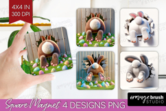 Easter Bunny Magnet Sublimation - Bunny Butt Square Magnet Product Image 1