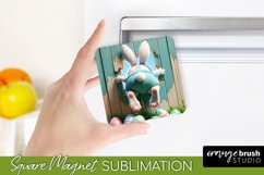 Easter Bunny Magnet Sublimation Design - Fridge Magnet PNG