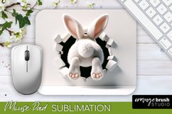 Easter Bunny Mouse Pad Sublimation, 3D Smashed Wall PNG