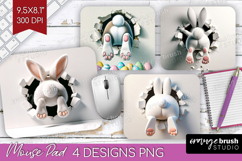Easter Bunny Mouse Pad Sublimation - Bunny Butt Mousepad PNG Product Image 1
