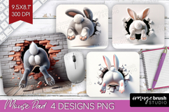 Easter Bunny Mouse Pad Sublimation - Bunny Butt Mousepad PNG Product Image 1