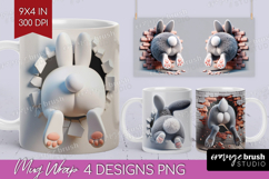 Easter Bunny Mug Wrap - Bunny Butt Mug PNG Sublimation Product Image 1