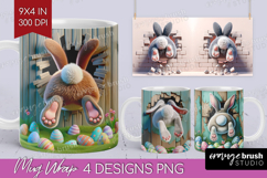 Easter Bunny Mug Wrap - Bunny Butt Mug PNG Sublimation Product Image 1