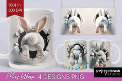 Easter Bunny Mug Wrap - Bunny Butt Mug PNG Sublimation Product Image 1