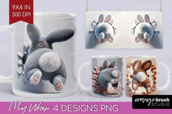 Easter Bunny Mug Wrap - Bunny Butt Mug PNG Sublimation Product Image 1