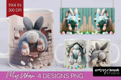 Easter Bunny Mug Wrap - Bunny Butt Mug PNG Sublimation Product Image 1