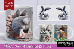 Easter Bunny Mug Wrap - Bunny Butt Mug PNG Sublimation Product Image 1