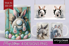 Easter Bunny Mug Wrap - Bunny Butt Mug PNG Sublimation Product Image 1