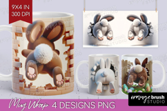 Easter Bunny Mug Wrap - Bunny Butt Mug PNG Sublimation Product Image 1
