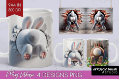 Easter Bunny Mug Wrap - Bunny Butt Mug PNG Sublimation Product Image 1
