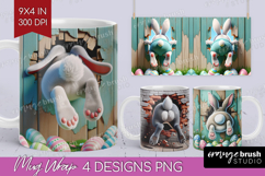 Easter Bunny Mug Wrap - Bunny Butt Mug PNG Sublimation Product Image 1