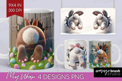 Easter Bunny Mug Wrap - Bunny Butt Mug PNG Sublimation Product Image 1