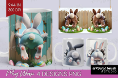 Easter Bunny Mug Wrap - Bunny Butt Mug PNG Sublimation Product Image 1