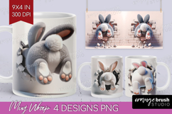 Easter Bunny Mug Wrap - Bunny Butt Mug PNG Sublimation Product Image 1