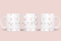 easter bunny pattern coffee mug sublimation wrap glass mug wrap svg presized for 11oz and 15oz glass ready to cut and sublimation files