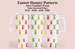 easter bunny pattern colourful 40oz quencher tumbler sublimation full wrap high resolution transparant background
