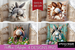 Easter Bunny Pillow Sublimation - Bunny Butt Pillow Cover Product Image 1