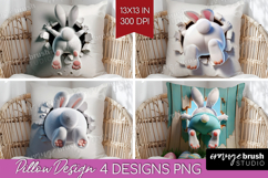 Easter Bunny Pillow Sublimation - Bunny Butt Pillow Cover Product Image 1