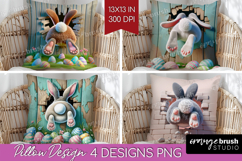 Easter Bunny Pillow Sublimation - Bunny Butt Pillow Cover Product Image 1