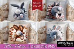 Easter Bunny Pillow Sublimation - Bunny Butt Pillow Cover Product Image 1