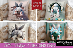 Easter Bunny Pillow Sublimation - Bunny Butt Pillow Cover Product Image 1