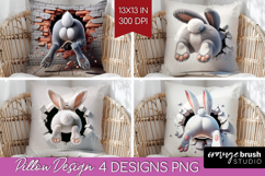 Easter Bunny Pillow Sublimation - Bunny Butt Pillow Cover Product Image 1