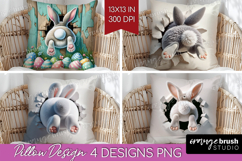 Easter Bunny Pillow Sublimation - Bunny Butt Pillow Cover Product Image 1