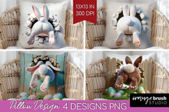 Easter Bunny Pillow Sublimation - Bunny Butt Pillow Cover Product Image 1
