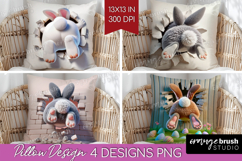 Easter Bunny Pillow Sublimation - Bunny Butt Pillow Cover Product Image 1