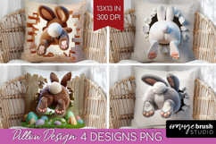 Easter Bunny Pillow Sublimation - Bunny Butt Pillow Cover Product Image 1