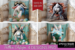 Easter Bunny Pillow Sublimation - Bunny Butt Pillow Cover Product Image 1
