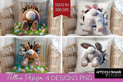 Easter Bunny Pillow Sublimation - Bunny Butt Pillow Cover Product Image 1