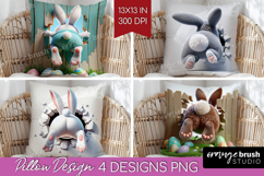 Easter Bunny Pillow Sublimation - Bunny Butt Pillow Cover Product Image 1