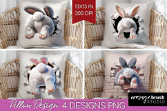 Easter Bunny Pillow Sublimation - Bunny Butt Pillow Cover Product Image 1