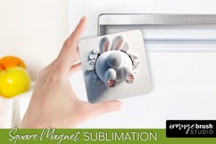 Easter Bunny PNG Magnet Sublimation Design - 3D Hole in Wall